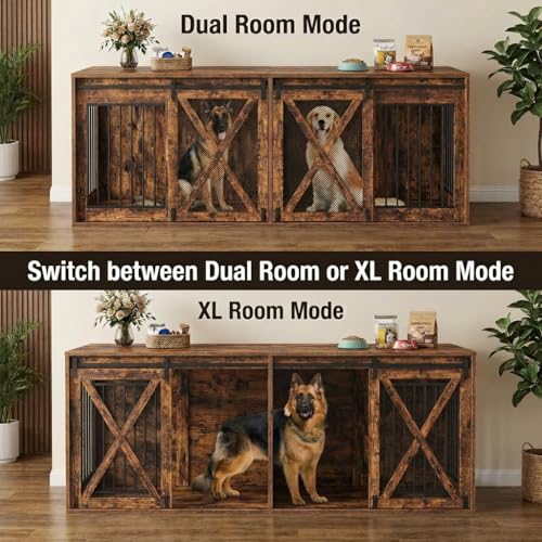 94.5in XXXL Double Dog Crate Furniture, view 4