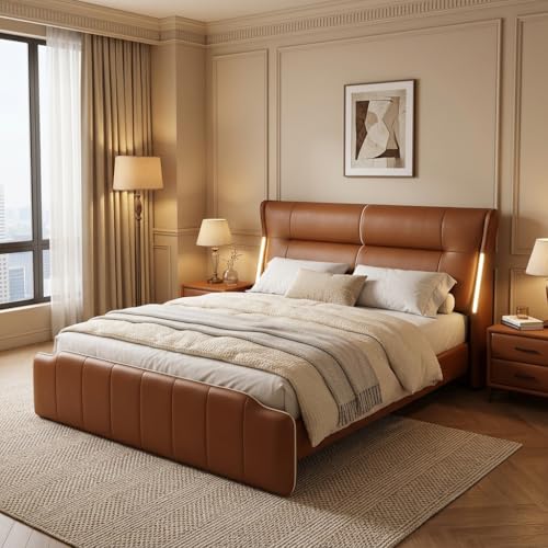 Italian Leather Bed with Sensor Lights, view 2