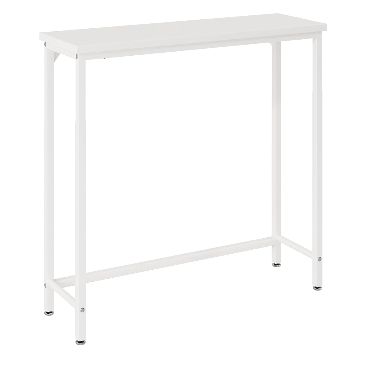 Narrow Entryway Console Table & Sofa Side Table - Industrial Hallway Table for Small Spaces, Behind Couch Table, Multi-Functional Living Room Bedroom Office,White, 29.5" x 9.4" x 29.5"