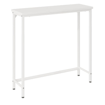 Narrow Entryway Console Table & Sofa Side Table - Industrial Hallway Table for Small Spaces, Behind Couch Table, Multi-Functional Living Room Bedroom Office,White, 29.5" x 9.4" x 29.5"