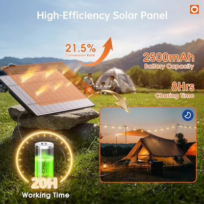 78FT(72+6) Solar String Lights Outdoor, Waterproof Solar Powered Outside Lights with Remote & USB Port, ST38 LED Shatterproof Bulbs, Dimmable Solar Light for Camping Backyard Porch