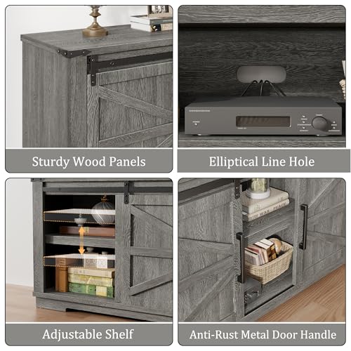 Farmhouse TV Stand for 55/65/75 Inch TVs, view 7