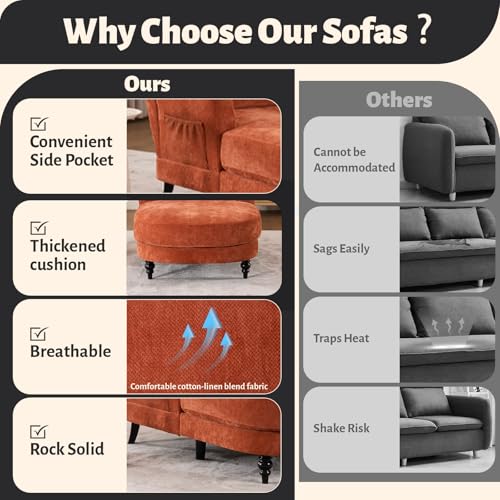59.8" Chaise Lounge Chair Indoor, Chenille Reading Chairs, view 6