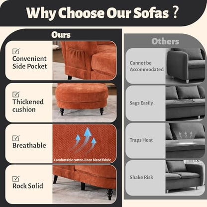 59.8" Chaise Lounge Chair Indoor, Chenille Reading Chairs, view 6