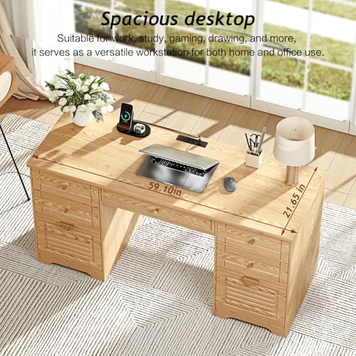 59" Home Office Desks, Executive Desk, view 7