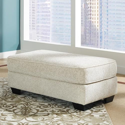Signature Design by Ashley Monaghan 44" Rectangular Ottoman, No Assembly Required, Upholstered Chenille Fabric Footrest, Casual Living Room Coffee Table Accent, Sandstone Beige