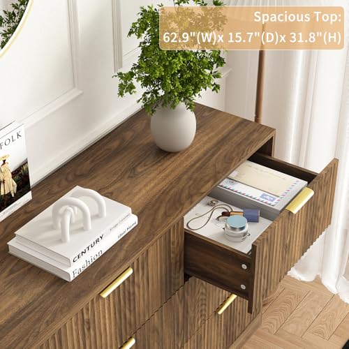 9 Drawer Fluted Dresser for Bedroom with Deep Drawers, view 6