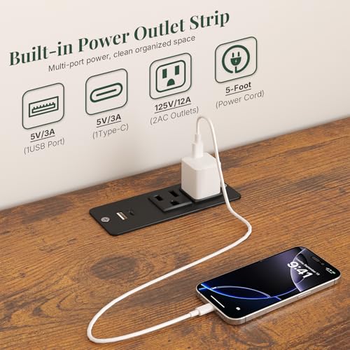 LED TV Stand with Charging Station for 50 Inch TV, view 5