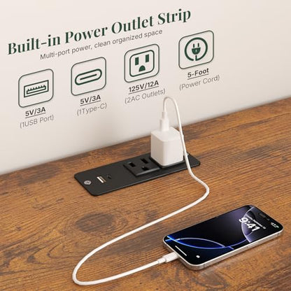 LED TV Stand with Charging Station for 50 Inch TV, view 5