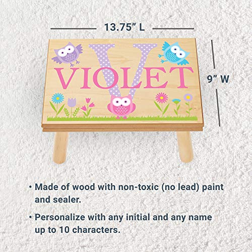 Let’s Make Memories Personalized My Own Name Step Stool - Children’s Step Stool - Sturdy Wood – Non-Toxic Paint, Sealer - Mermaid Design - White - 14’Wx9.25”Lx8.75”H - Ages 3+