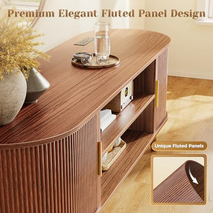 54 Inch Fluted TV Stand for TVs up to 55 Inch, view 8