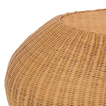 SAFAVIEH Couture - O'Reilly Oval Coffee Table - Natural Rattan - Fully Assembled - Ideal for Living Room, Family Room, 43" W x 29.5" D x 17.7" H (CWK3027A)