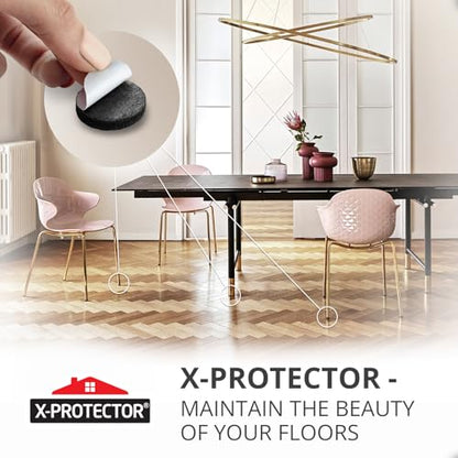 Felt Furniture Pads 235 PCS ! Huge Quantity of Black Furniture Pads for Hardwood Floors with Many Big Sizes – Your Ideal Wood Floor Protectors for Furniture.