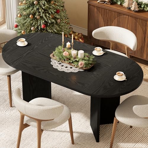 63" Rustic Oval Dining Table for 4-6, view 5