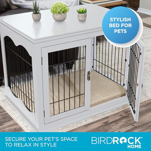 Decorative Dog Kennel with Pet Bed, Small Pet House, Double Door Indoor Crate, view 6