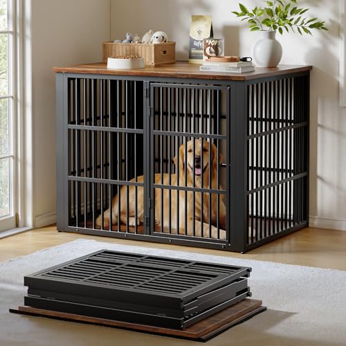 48" Foldable Dog Crate Furniture, view 2