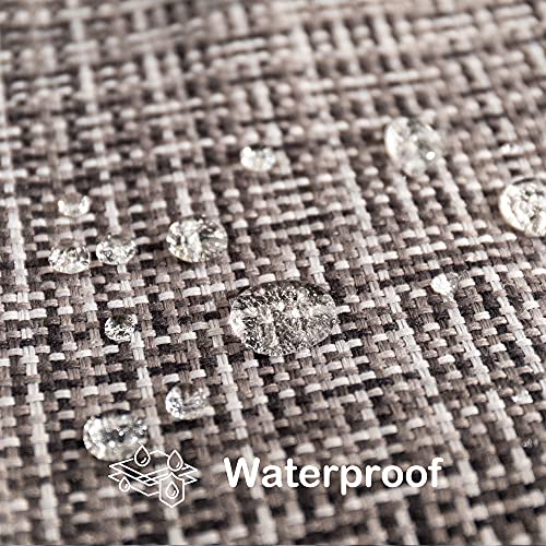 Kevin Textile Pack of 2 Decorative Outdoor Waterproof Throw Pillow Covers Lumbar Pillowcases Modern Cushion Cases for Patio Couch Bench 12 x 20 Inch Grey