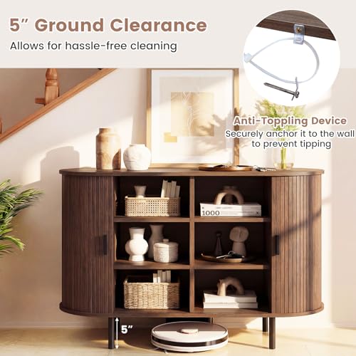 47'' Fluted Sideboard Buffet Cabinet with Tambour Sliding Doors, view 6