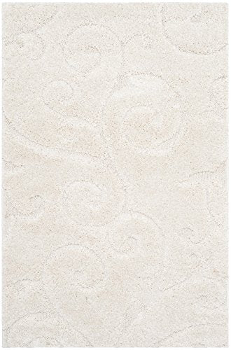 SAFAVIEH Florida Shag Collection Accent Rug, 3'3" x 5'3", Cream & Cream, view 3