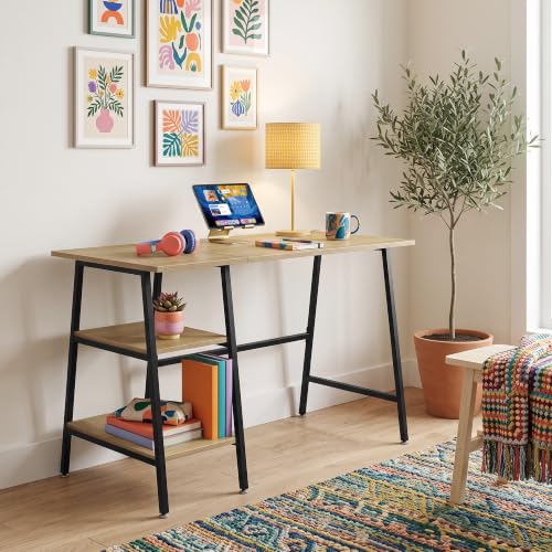 43.1 Inch Computer Desk Home Office Oak Study Desk Work Office Table, view 3