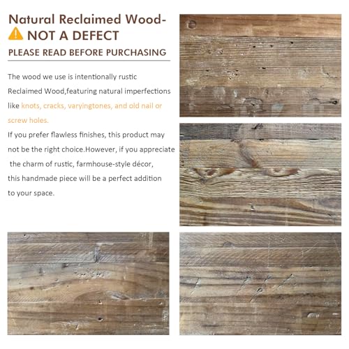 Reclaimed Solid Wood Console Table, 59" Long Farmhouse Entryway Tables, Rectangular Couch Table Behind Sofa, 2 Tiers Accent Tables for Hallway, Entrance, Foyer, Living Room