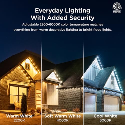 Eternity Permanent Outdoor Lights, 100ft with 72 RGBWIC LED Lights, App‑Controlled, Cuttable, Christmas, Accent & Year‑Round Eave Lighting, Works with Alexa & Google Home, 82730