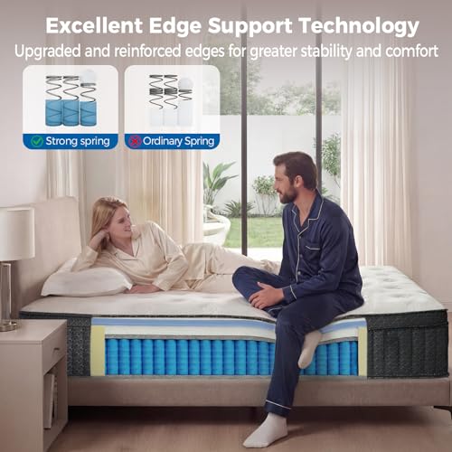 ailis Queen Mattress, 14 Inch Queen Hybrid Mattress in a Box, view 5