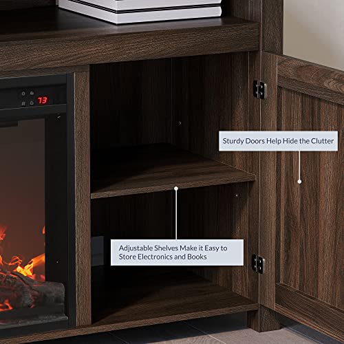 Corin 48" TV Stand with 18" Electric Fireplace - Dark Walnut, view 6