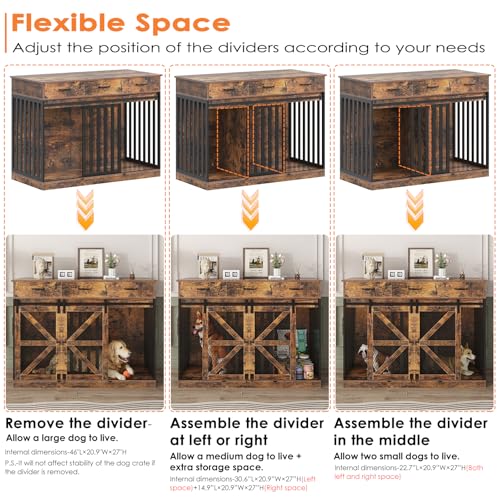 Dog Crate Furniture for Large Dog or 2 Small Dogs, view 6