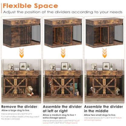 Dog Crate Furniture for Large Dog or 2 Small Dogs, view 6