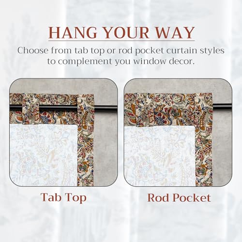 Curtains for Living Room 100% Cotton 50"x124" (Pack of 1)