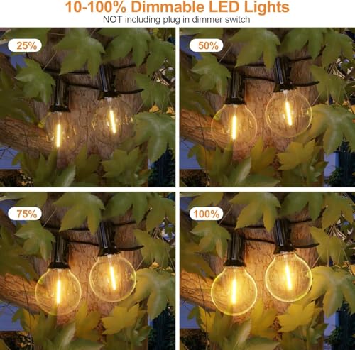 Outdoor String Lights, 100FT G40 Bulbs Shatterproof Patio Lights, view 4