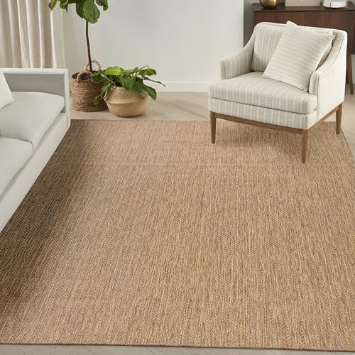Home Horizon Indoor/Outdoor Natural 8' x 10' Area Rug - Easy Clean, Non Shedding, Bed Room, Living Room, Dining Room, Kitchen (8' x 10')