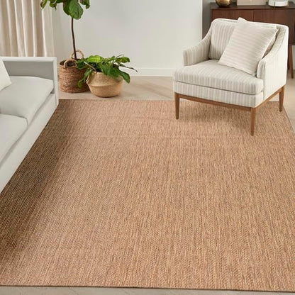 Home Horizon Indoor/Outdoor Natural 8' x 10' Area Rug - Easy Clean, Non Shedding, Bed Room, Living Room, Dining Room, Kitchen (8' x 10')
