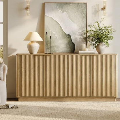 63" Fluted Sideboard Buffet Cabinet with Storage, view 2