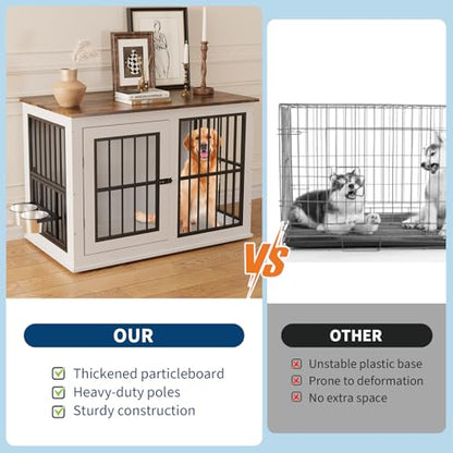 40'' Wooden Dog Crate Furniture, Liftable Top Escape Proof Pet House, view 8