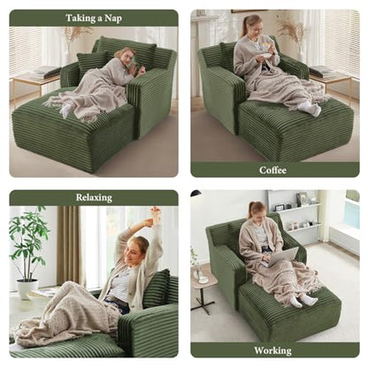 65.4" Chaise Lounge Chair Indoor, Oversized Boneless Couch, view 8