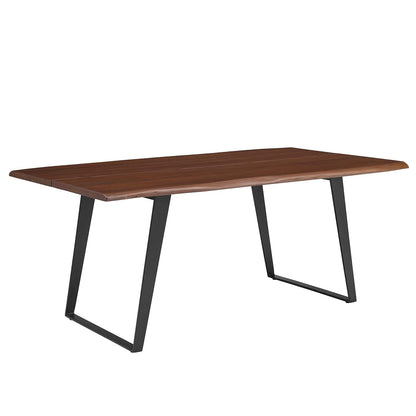Viggo Dining Table 74 Inch Live Edge Acacia Wood Black Walnut Finish Modern Kitchen Room Entertaining Home Furniture Quality Stylish Elegant Durable Refined Versatile