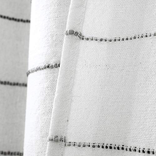 Ombre Stripe Yarn Dyed Cotton Window Curtain Panels, Pair, 40" W x 84" L, Gray - Drapes - Light Filtering Curtains for Living Room - Striped Curtains