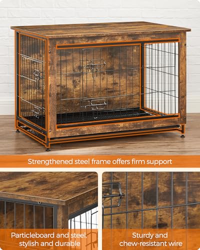 32.5" Dog Crate Furniture, Indoor Dog Kennel Side End Table, view 5