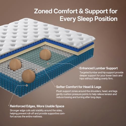 Queen Mattress 12 Inch, Memory Foam Hybrid, Medium Firm, view 6
