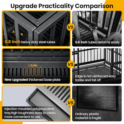 38 Inch Heavy Duty Dog Crate,Upgraded Reinforced Baseplate, view 6