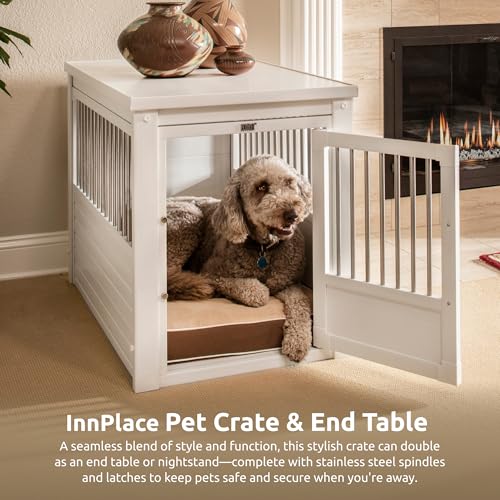 New Age Pet ecoFLEX Pet Crate/End Table, Antique White, Large, view 6