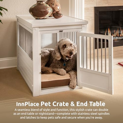 New Age Pet ecoFLEX Pet Crate/End Table, Antique White, Large, view 6
