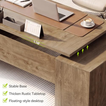 80" L-Shaped Executive Desk, Large Home Office Computer Desk with Drawers, view 5