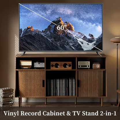 Record Player Stand with Vinyl Storage, view 5