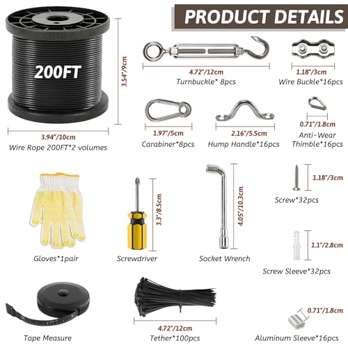 400 Ft String Light Hanging Kit Outdoor, view 4