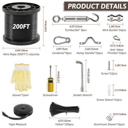 400 Ft String Light Hanging Kit Outdoor, view 4
