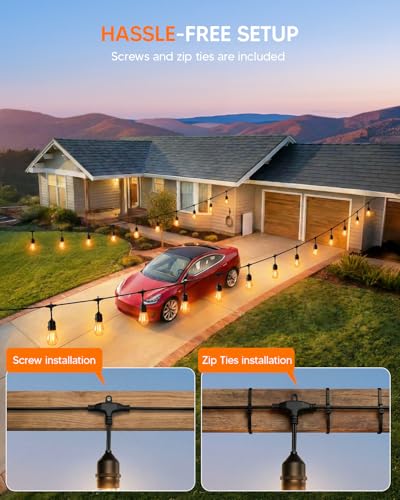 50FT S14 Outdoor String Lights, 32+2 Shatterproof Bulbs 2W, view 6
