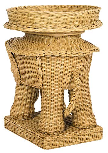 SAFAVIEH Home Collection – Balford Rattan Storage Accent Table with Tray, Fully Assembled, Natural Modern Side Table for Living Room (SEA7038A)